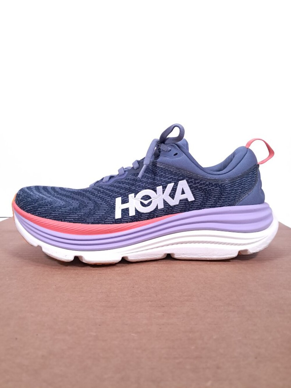 Hoka Gaviota 5 Shoes Women 9.5 B Anchor / Grapefruit Athletic Running Sneakers